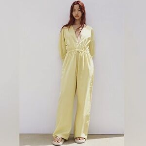 “ZARA” Wide-Leg Drawstring Waist Pistachio Jumpsuit